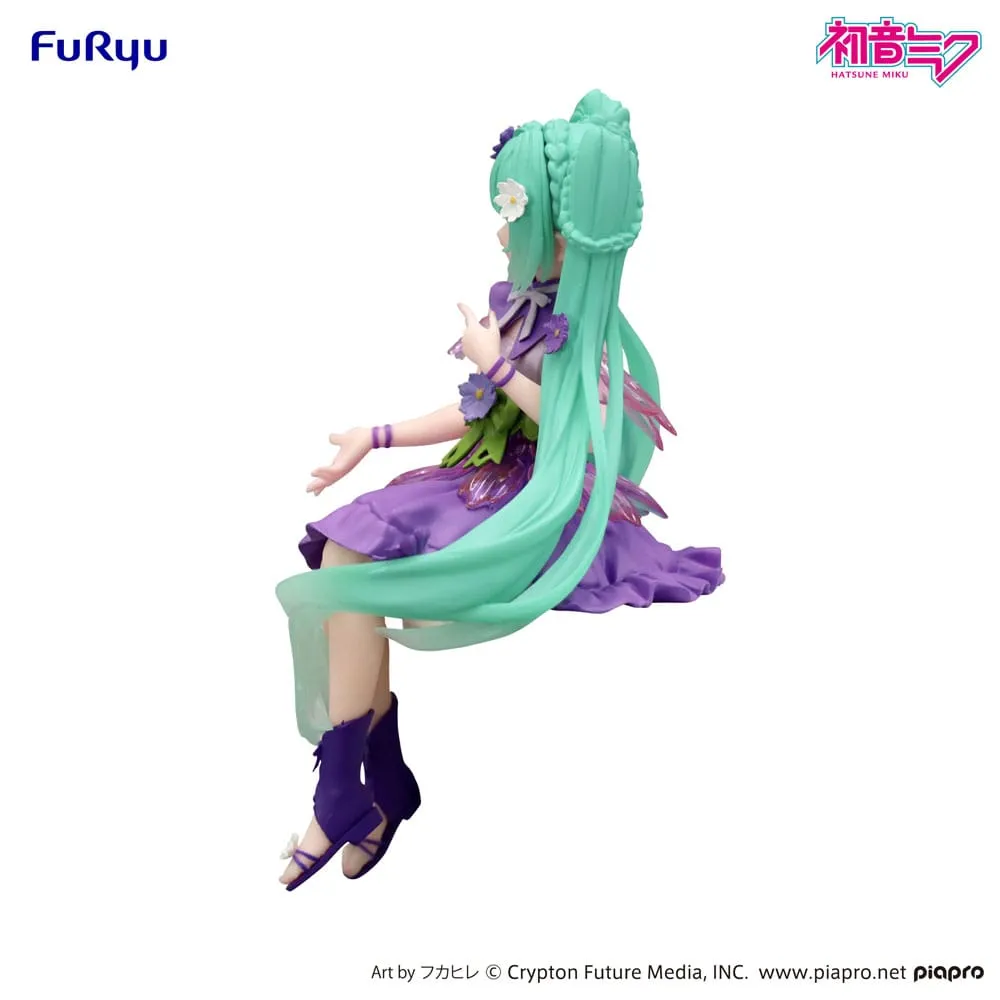 Hatsune Miku Noodle Stopper PVC Statue Flower Fairy Cosmos Purple Color Ver. 14 cm